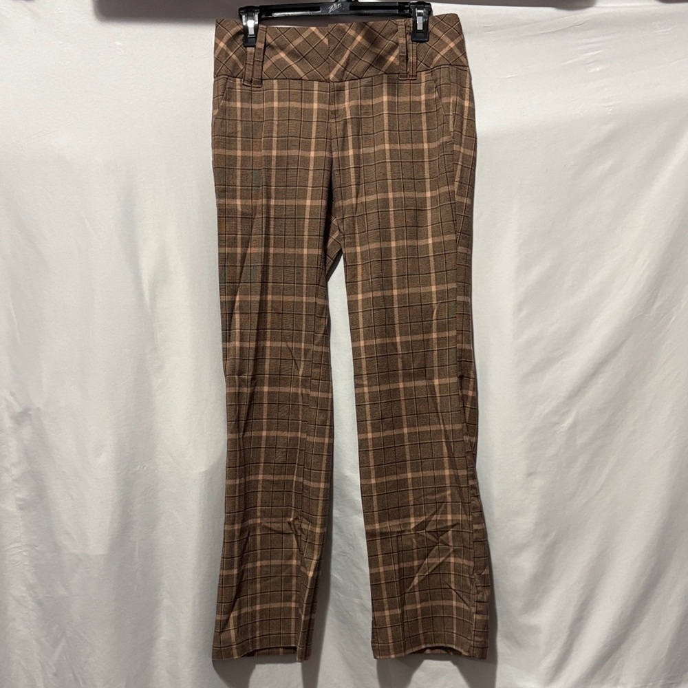 Studio Y Brown Plaid Trousers XS256